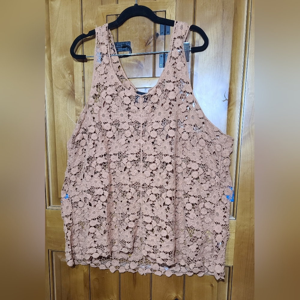 Bobeau 3xl blush lace tank